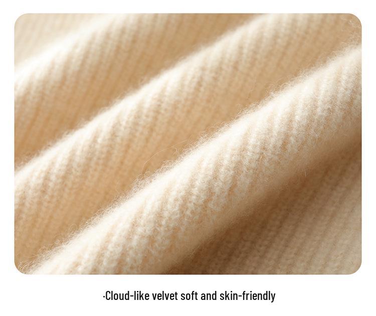2024 Autumn/Winter Women's Long Sleeve Cashmere Knit Cardigan - Loose Fit Zipper Retro Fashion Jacket