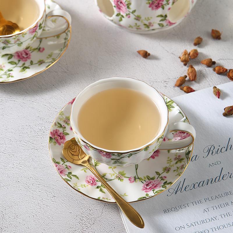 Kaffeebecher Goldrand Schwarze Teetasse Nachmittagsteebecher Ländlicher Stil Kaffeetasse und Untertasse Set Fragmentierte Kürbis Tassen und Untertassen