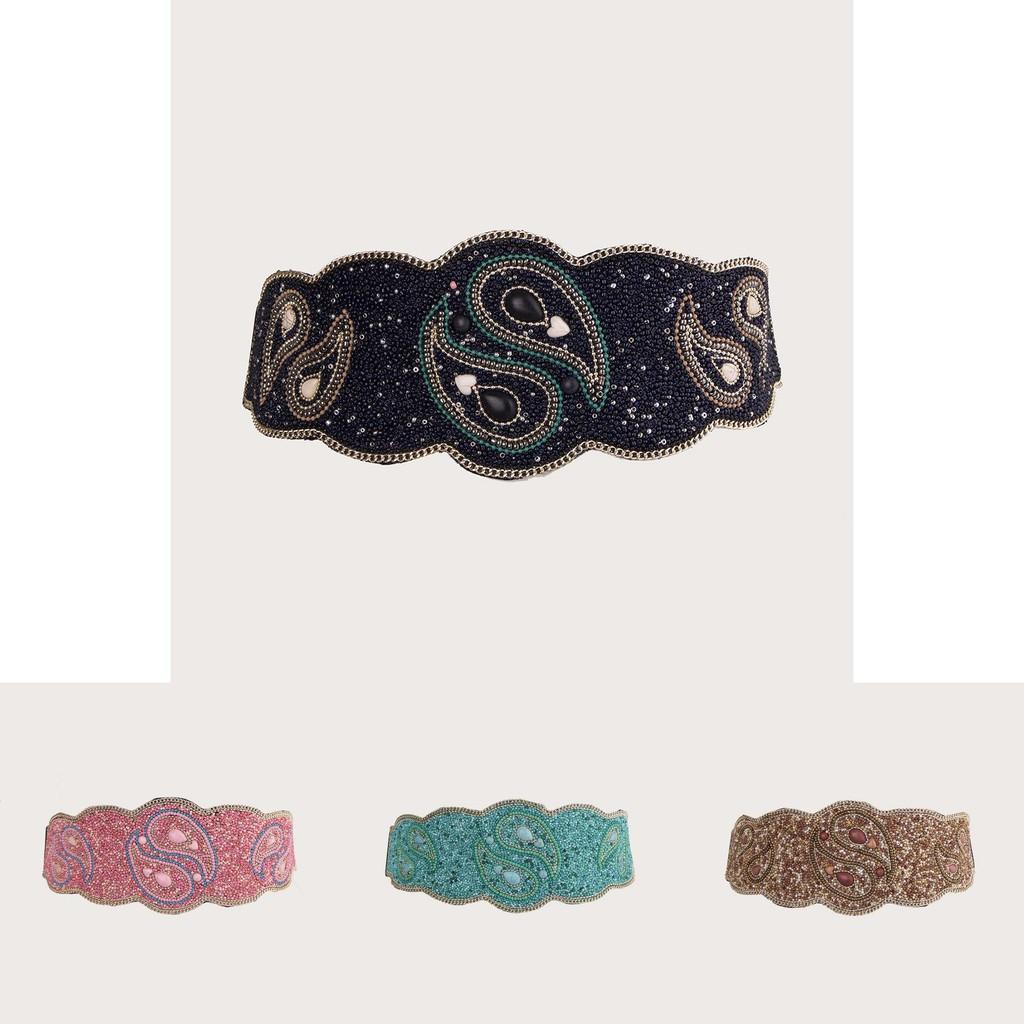 Womens Ethnic Boho Waist Wrap With Plastic Material And Embellished Design For Casual Wear Festival