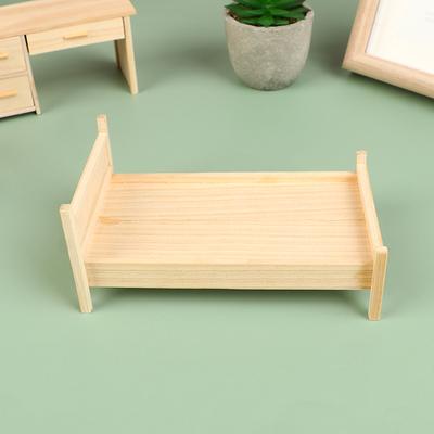 1 szt. Miniaturowy domek dla lalek Symulowany model łóżka Akcesoria DIY Meble sceniczne