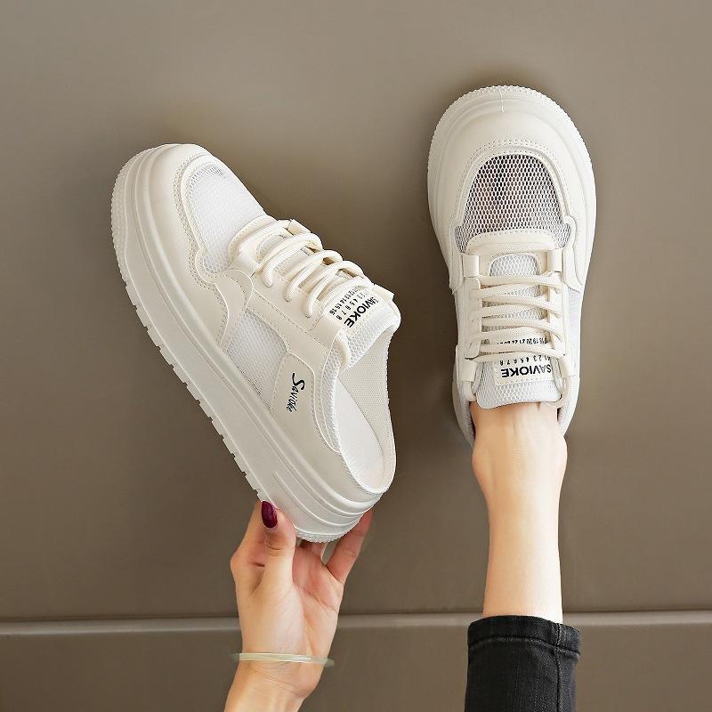 

22 summer new mesh breathable thick-soled heightening board shoes casual sports net shoes 35 грязно-белый