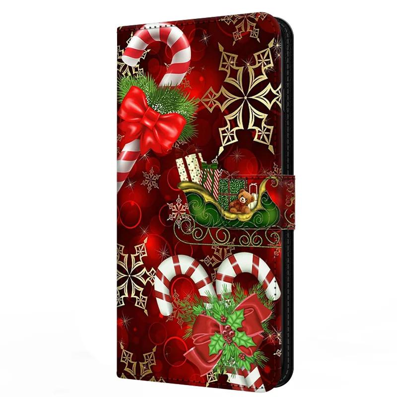 Leather Case For Honor 300 Honor300 Ultra Card Stand Book Cover For Magnetic Wallet Phone Bumper Merry Christmas Shell Flip Para