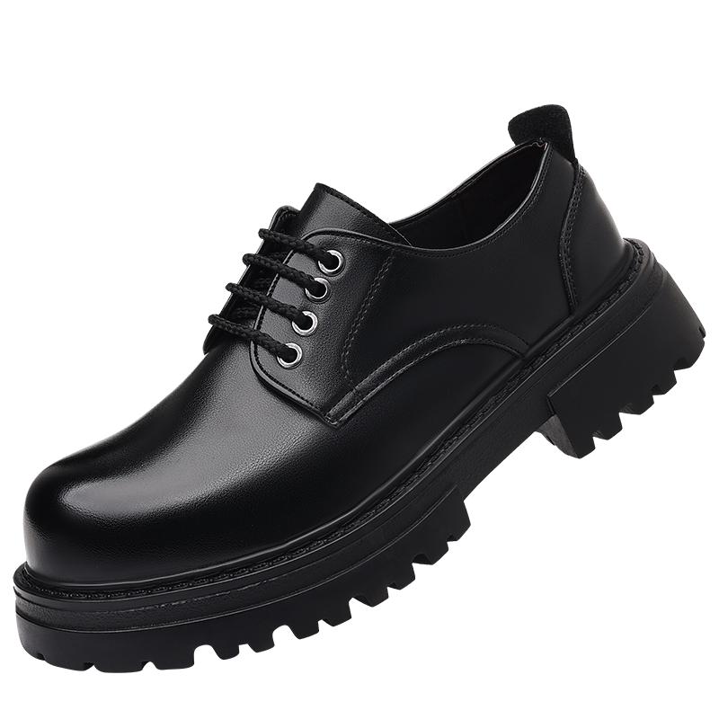 

Мужская новая дышащая обувь Черная водонепроницаемая кожаная обувь Толстоподошвенные универсальные модные кроссовки Повседневный комфорт мужские кеды 38 чёрный