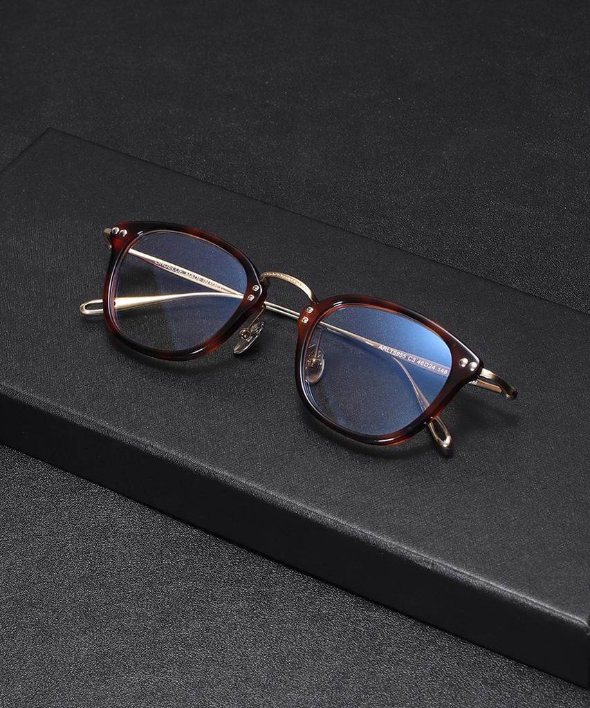 Lingkeonpeuleim Arlt-5955 Titanium Eyeglass Frame Havana