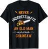 Mens Old Man Lumberjack Chainsaw Tree Cutter Logging Felling Gift T-Shirt