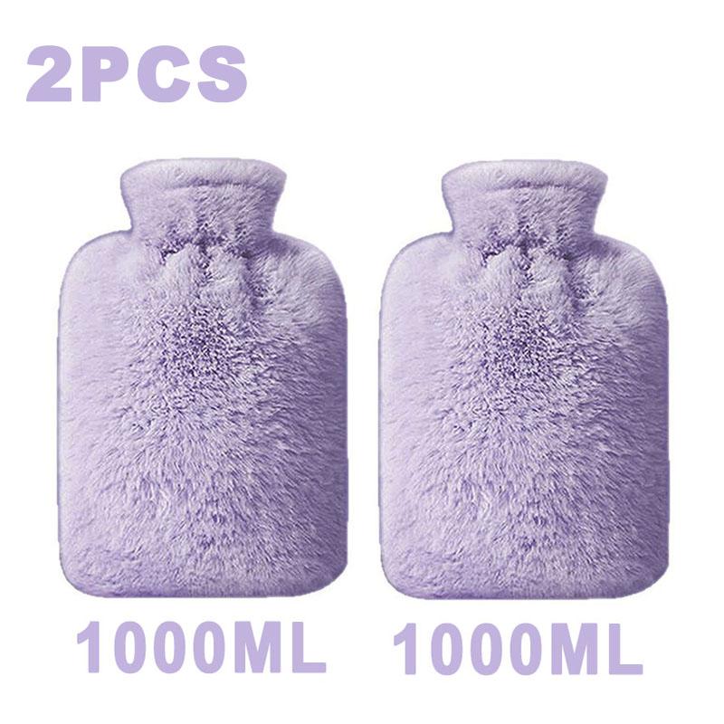 1/2PCS1000ML Soft Hand Warmer Hot Water Bag Bottles Removable Washable Foot Warmer with Cloth Cover Explosion-Proof Girl Winter