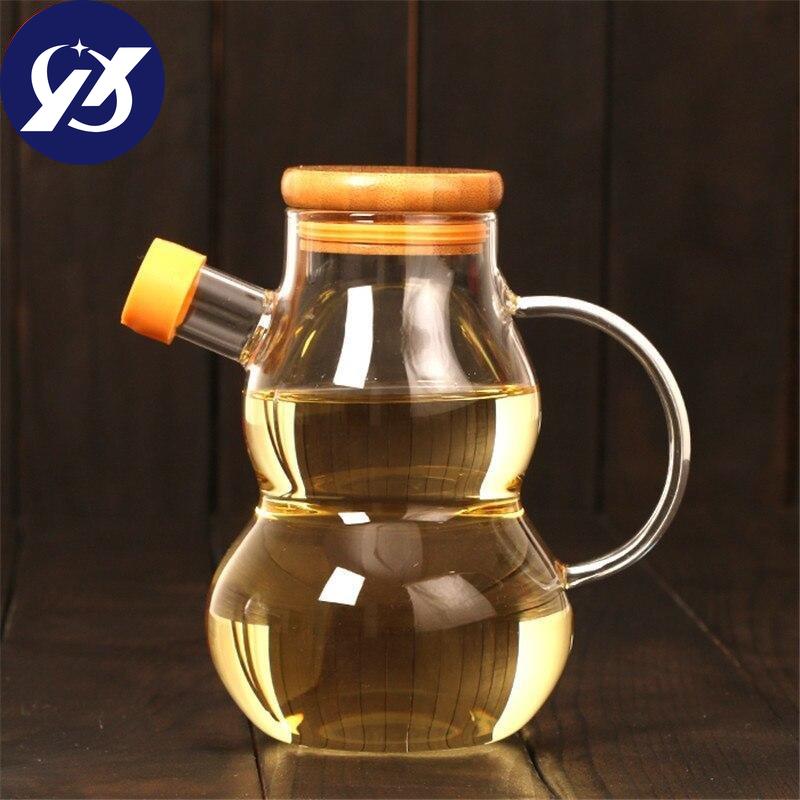 Gourd Shape Glass Leak-proof Oil Dispenser Kitchen Tool Cruet Storage Bottle Vinegar Pot Sauce Container