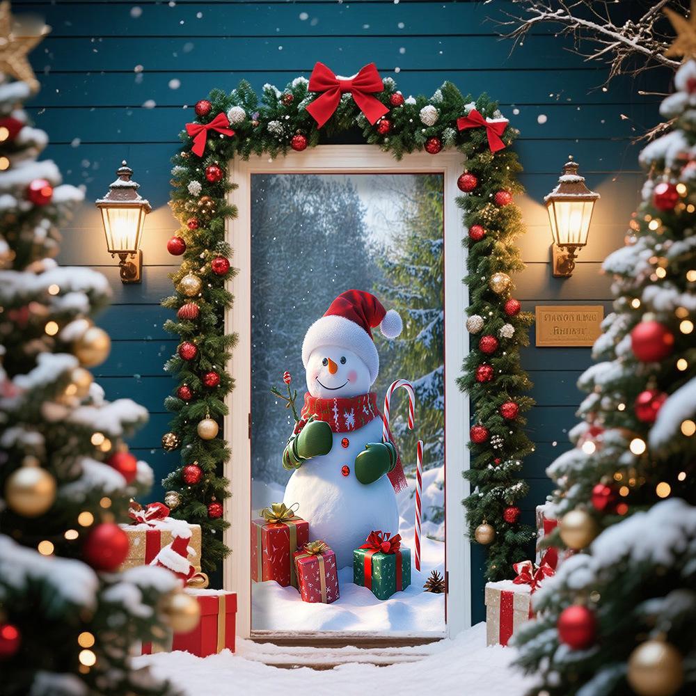 Cross-Border JIT Christmas Door Hanging Tapestry: Festive Decoration for Party and Room