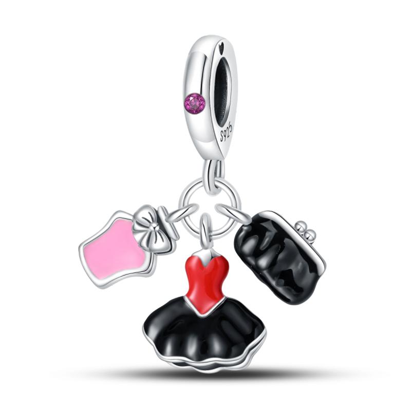 Kupfer Pudel Wal Handtasche Eiffelturm Elegant Charms Perlen Anhänger Passend für 3mm Armbänder DIY Feiner Schmuck Herstellung