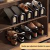 Retro-Style Rattan Double-Layer Adjustable Shoe Rack and Cabinet