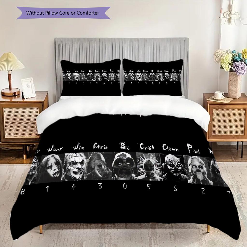 Metal Bands Dark Artistry Bedding (1 * duvet cover + 2 * pillowcase, without core) 2D Flat Bedding set Duvet cover and pillowcase Soft and comfortable