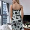 Sexy Spaghetti Strap V-Neck Nightdress Women Nightie Summer Loose Cotton Nightgown Female Cute Print Sleep Dress Light Sleepwear