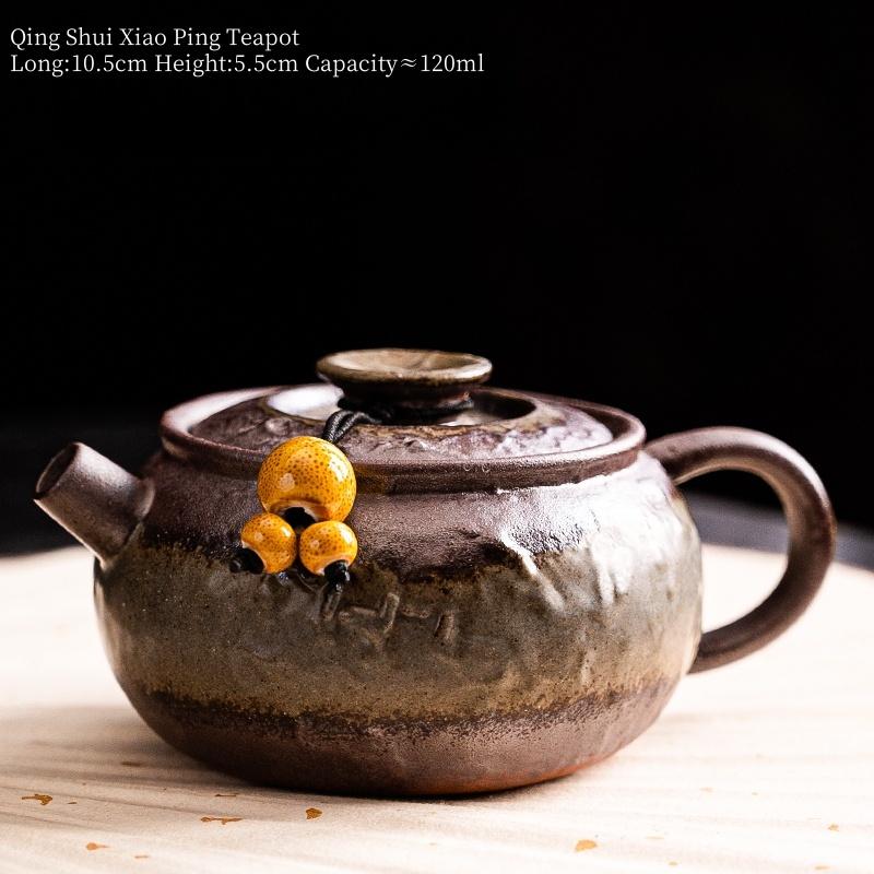 120ml Retro Kiln Water Fired Teapot Kiln Change Retro Ceramic Teapot Kungfu Tea Brewing Tea Maker Tea Ceremony