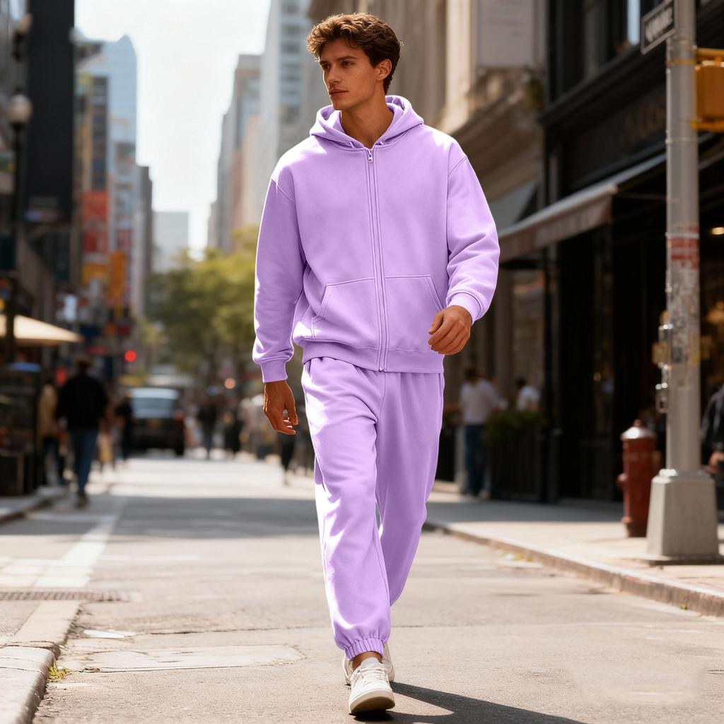 Men's Sweatshirt Suit Men's Solid Color Casual Sports Suit Sweatshirt Suit