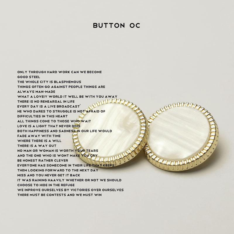 Imitation Shellfish Alloy Buttons With Tooth Edge Women'S Jacket Sweater Decorative Double-Sided Nylon Coat Xiaoxiang Clothing Buttons