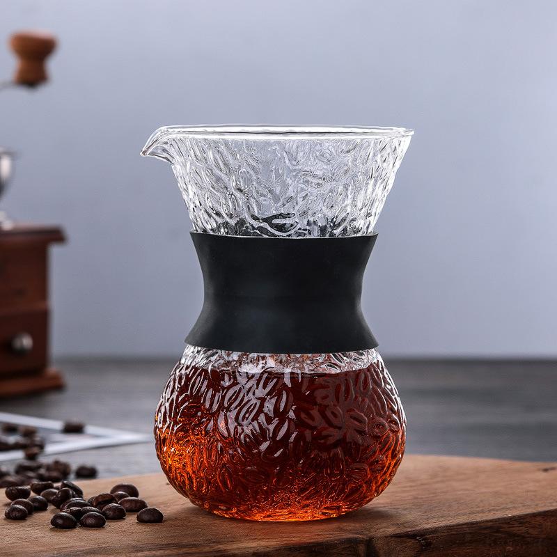 High borosilicate glass coffee pot Coffee set Hand brewing pot set Sharing pot Hammer glass coffee pot