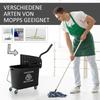 20L Kompakter Wischmopp-Eimer auf Rädern, mit Wasser-Trennplatte - Schwarz