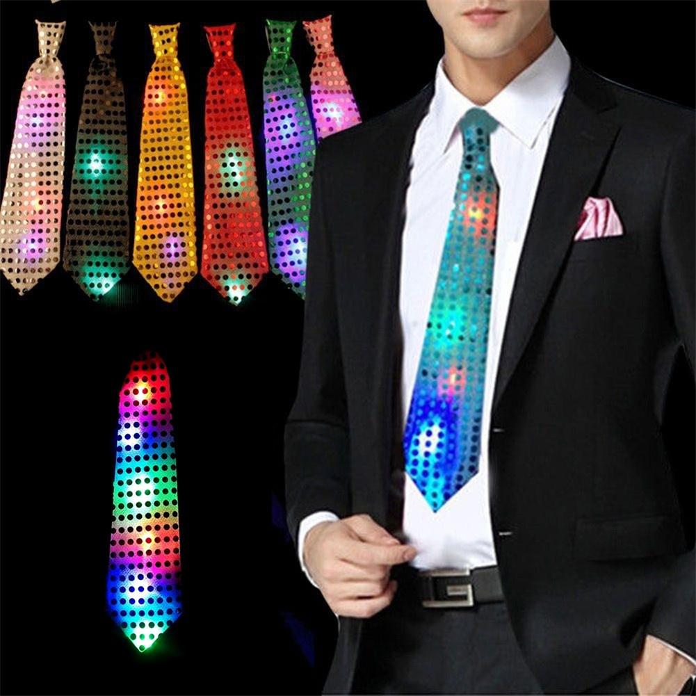 New Light Up  Flashing Striped Glowing EL Tie Luminous Necktie for Children Club Cosplay Tie