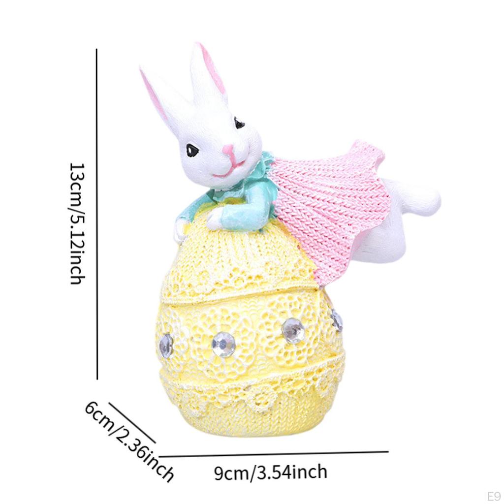 Bunny Figurine for Easter Celebration, Resin Tabletop Decoration Home And Office