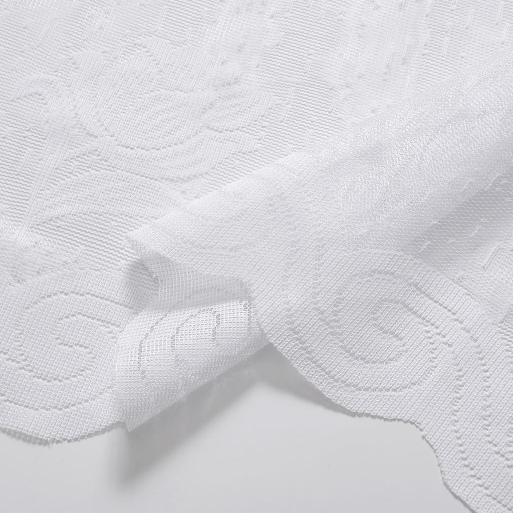 Finished Window Screen, White Spray Short Curtain, Semi-Blackout Window Screen Curtain