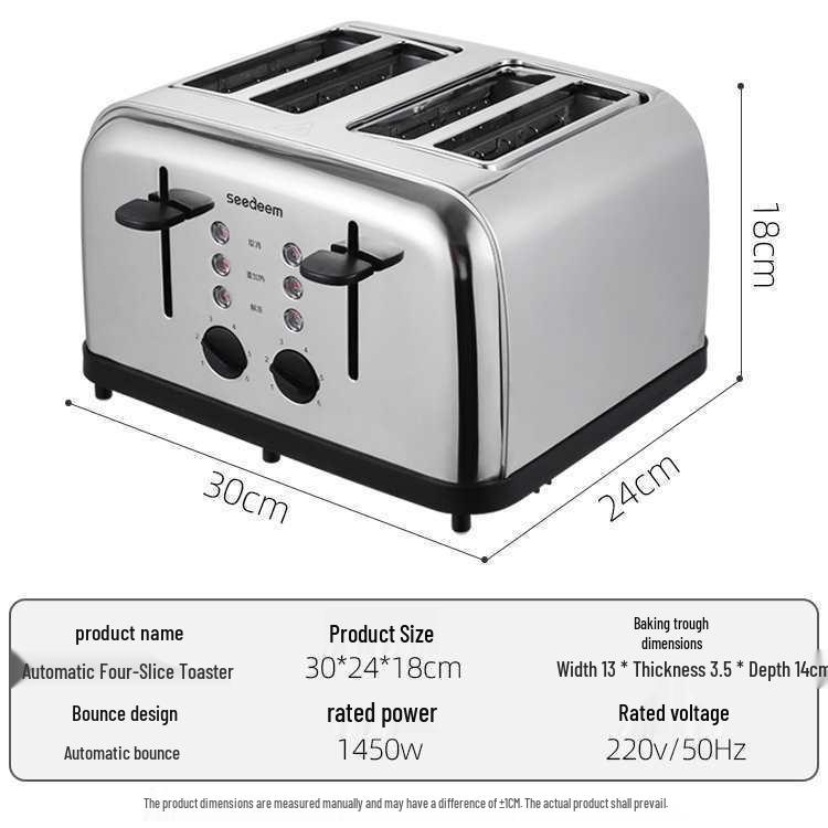 Commercial Toaster Oven: 4-Slice & 6-Slice Bread Maker for Home Use—Perfect for Toasting, Sandwiches, Breakfast, Baking, and Roujiamo