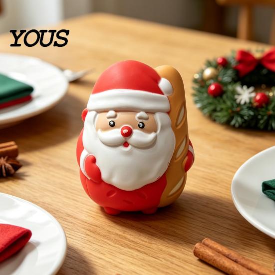 Stress Relief Sensory Toy Creative Baguette Santa Claus Squeeze Toy, Soft PU Foam Toys, Decompression Balls for Adults Christmas Festive Decoration