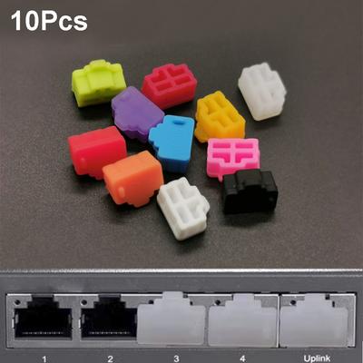 10 Uds acoplador de TV red RJ45 Jack Puerto silicona polvo enchufe Protector tapa cubierta