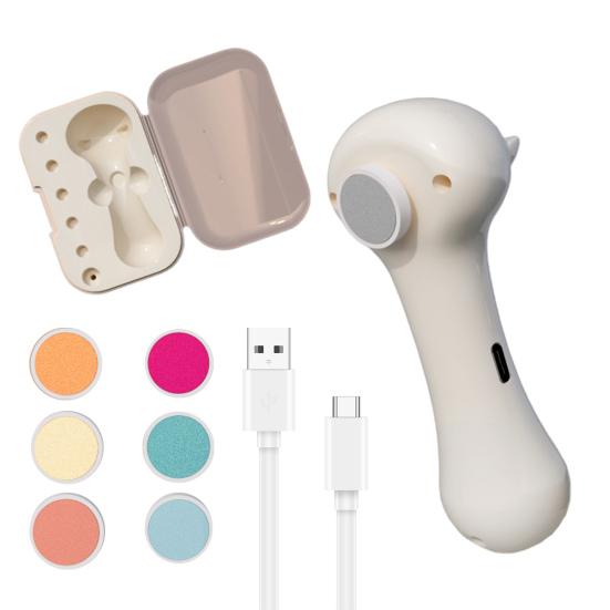 Electric Nail Grinder Baby Nail File Set Safe Nail Trimmer with 6 Grinding Head Replacement Pads USB Rechargeable Nail Clipper