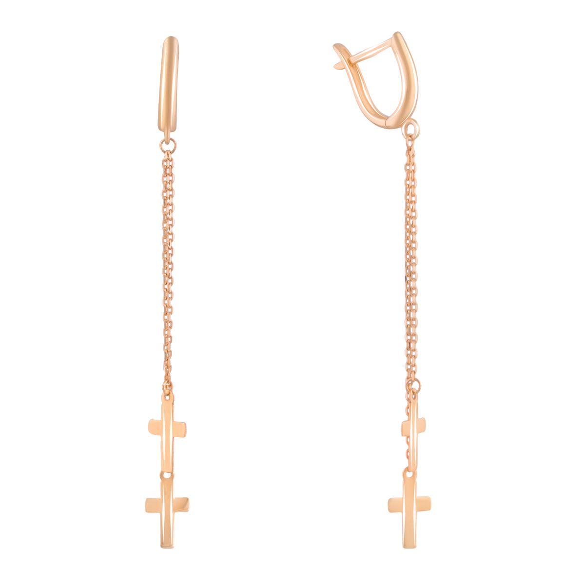 

Золоті сережки 585 проби червоне золото без каменів (2094050)