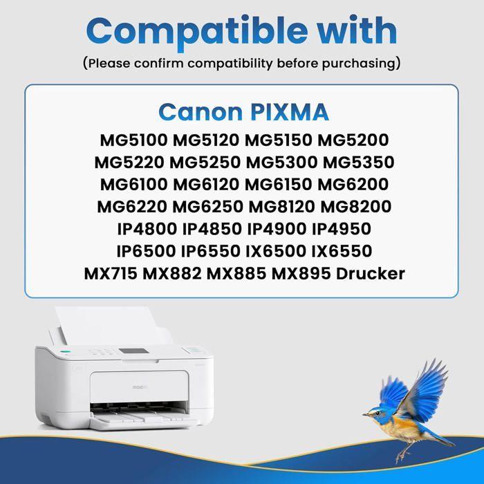 Cartouches d'encre - HOUSE OF HARLOW 1960 - PGI-525XL CLI-526XL - 10 pièces - Multi-couleurs - Compatible Canon