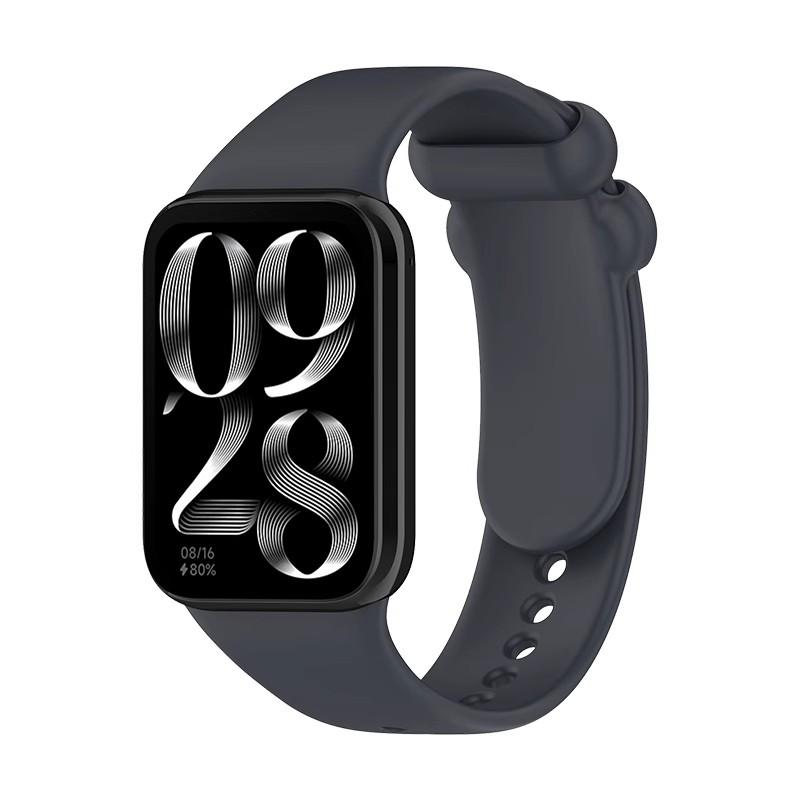 

Спортивный силиконовый ремешок для Xiaomi Band 9 Pro Miband 8Pro Мягкий ТПУ браслет-заменитель Дружелюбный к коже Correa темно серый