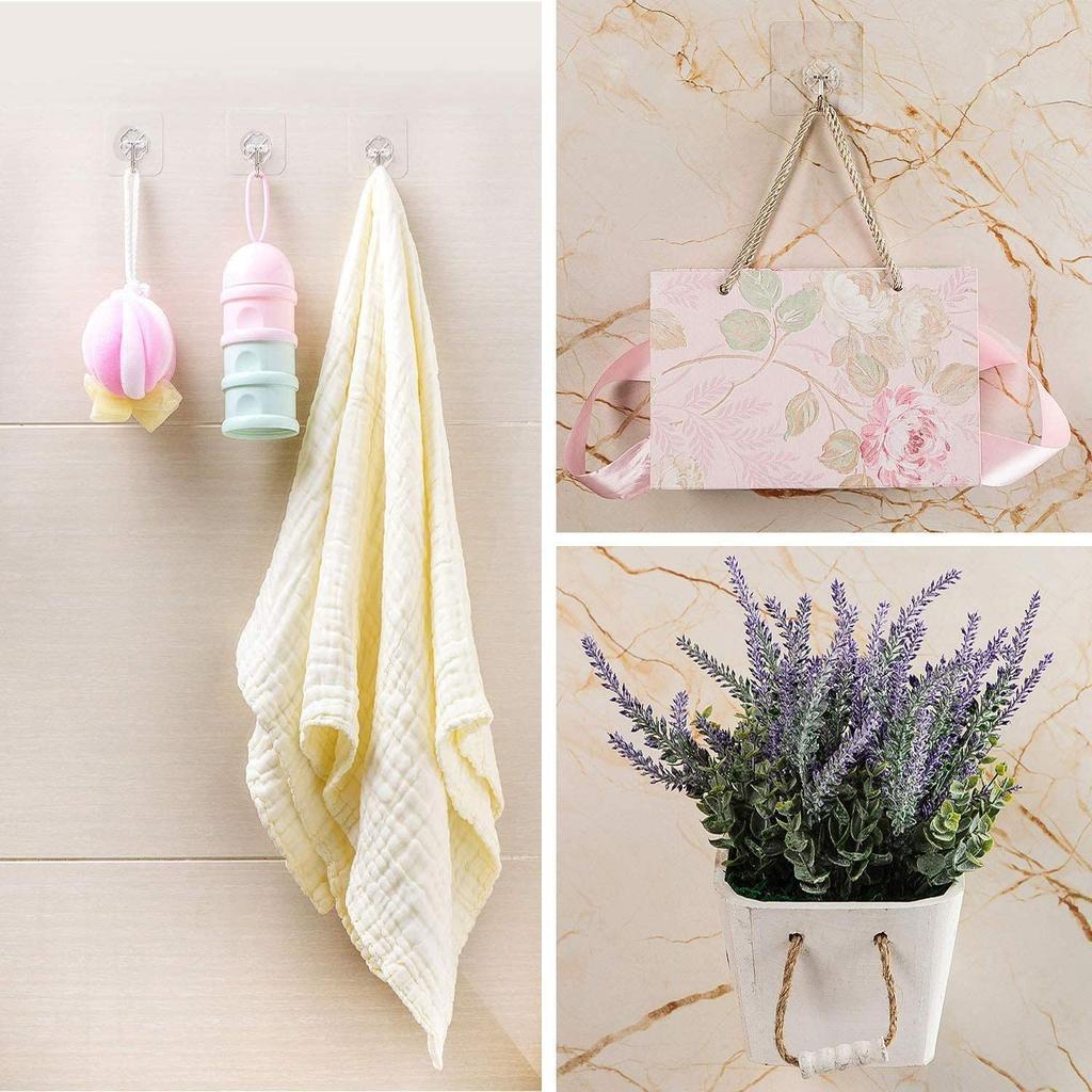 20pcs Transparent Plastic Duty Wall Hook For Kitchen Bathroom Office No Trace No Scratch Waterproof Adhesive Hooks Organizer