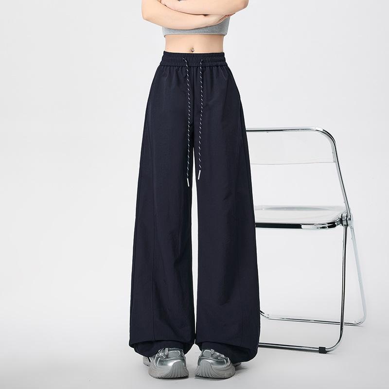 Women's Wide-Leg Quick-Dry Workwear Pants - Spring/Summer 2026, Loose-Fit, Sun Protection, Slimming Casual Wear