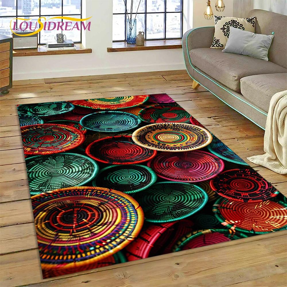Tappeto Mandala Trama Floreale Colorata VIKAMA, Tappeto Antiscivolo per Soggiorno, Camera da Letto, Divano, Decorazione Casa, Zerbino