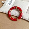 Acrylic Splicing Round Bangles for Women 2025 Retro Fashion Versatile Bracelet High-end Touch Hand Minimalist Men's Zircon Gift