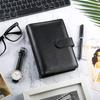 PU Leather Notebook Binder Budget Planner Binder Cover with Binder Pocket Personal Cash Budget Envelopes System 6 Hole Binder Zipper Folder Black Co