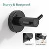 No-Drill Stainless Hooks for Bathroom and Closet, D-Shaped Coat Hooks for Hanging