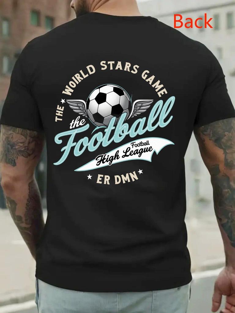 FIFA Men'S Dark Gray Soccer Graphic Tee, Made from 100%, a Comfy Casual Shirt Featuring 'THE WORLD STARS GAME' And a Soccer Ball Design