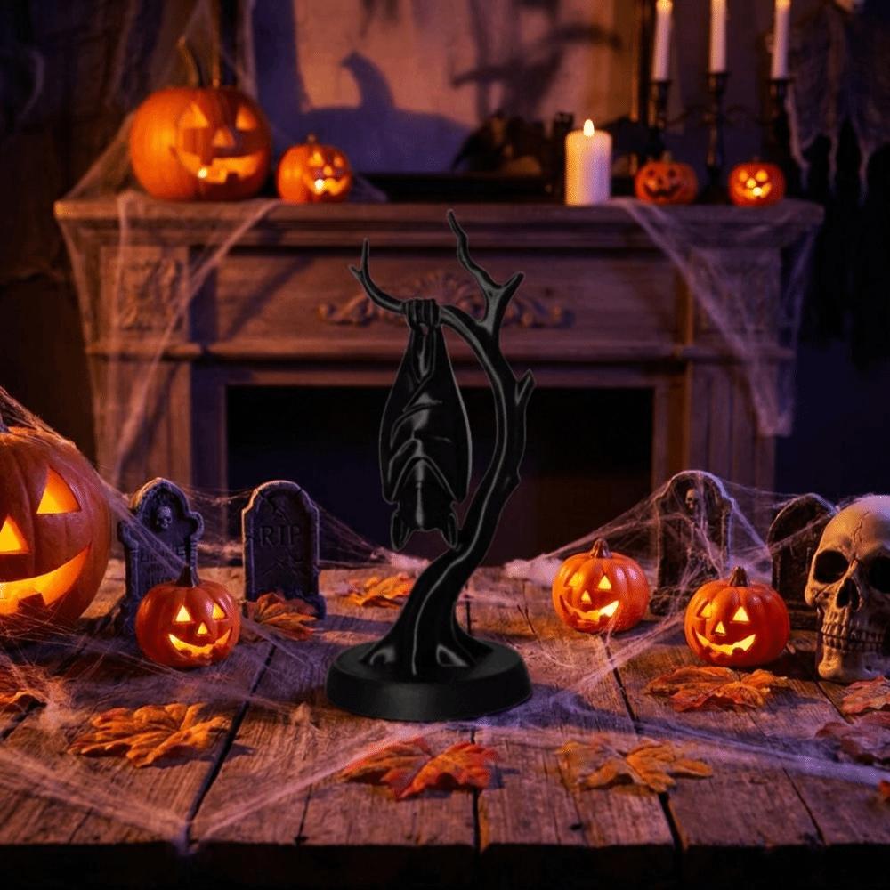 3D Printed Hanging Bat Branch Statue Black Gothic Tabletop Decor Sculpture  Home Decor