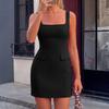 Women's Fashion Sleeveless Square Neck Tank Top Beach Casual Dress