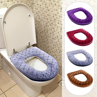 Toilet Seat Cover Pads, Washable Toilet Seat Cushion Mat Winter Soft Warm Plush Toilet Seat Lid Cover Pads