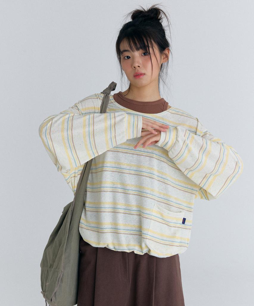 Peulleoti Stripe Comfort Long Sleeve T-Shirt In Yellow