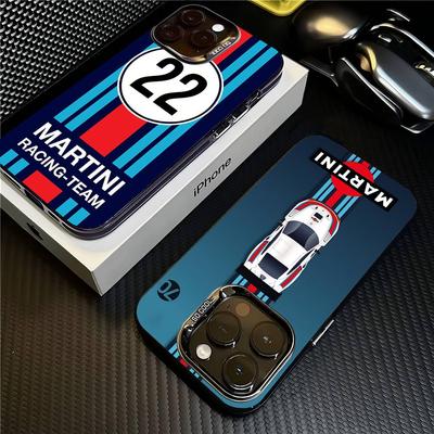MartiniES Racing Handyhülle Für IPhone 17 16 15 14 13 12 11 Pro Max Farbe Schwarz Matt Hülle