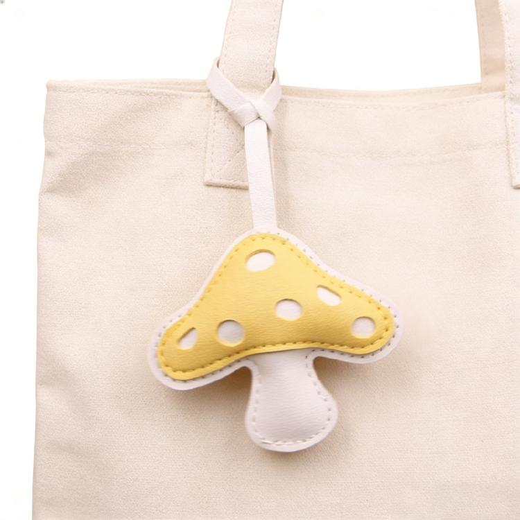 Artificial Leather Mushroom Handmade Keychain Lanyard for Long Time Use Key Management