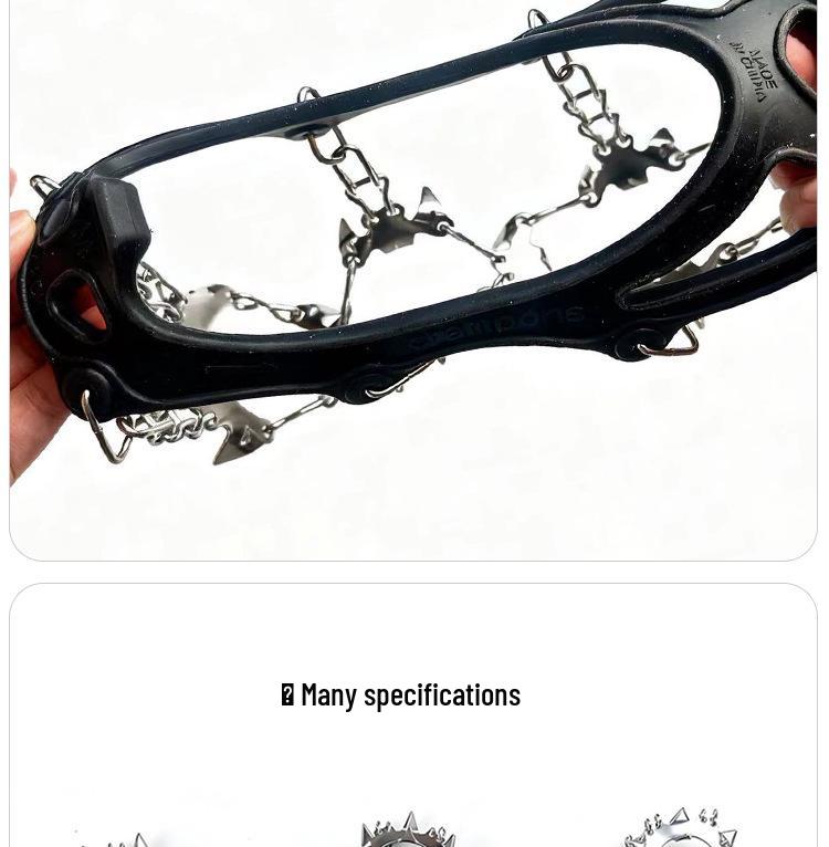 25-Tooth Ice Cleats: Outdoor Anti-Slip Shoe Covers with Spikes for Snow, Boots, Mountaineering, and Fishing