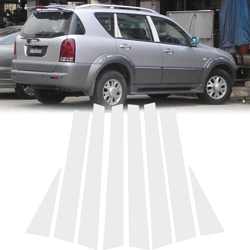 6 buc pentru SsangYong Rexton 2002-2017 Stâlpii de la uși Acoperire ornament geam mașină Autocolante stâlpi B+C Accesorii argintii