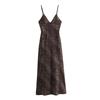 Fashion Style Winter New Women's Clothing Elegant Animal Pattern Print Silk Satin Texture Dress 3067202 051
