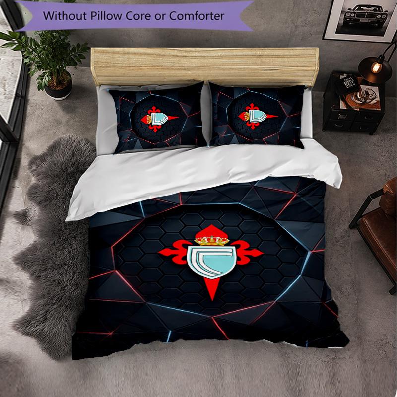 Celta Vigo FC Themed Bedding 3Pcs Duvet Cover Set Decorative Bed Linen For Teen Room Home Decoration