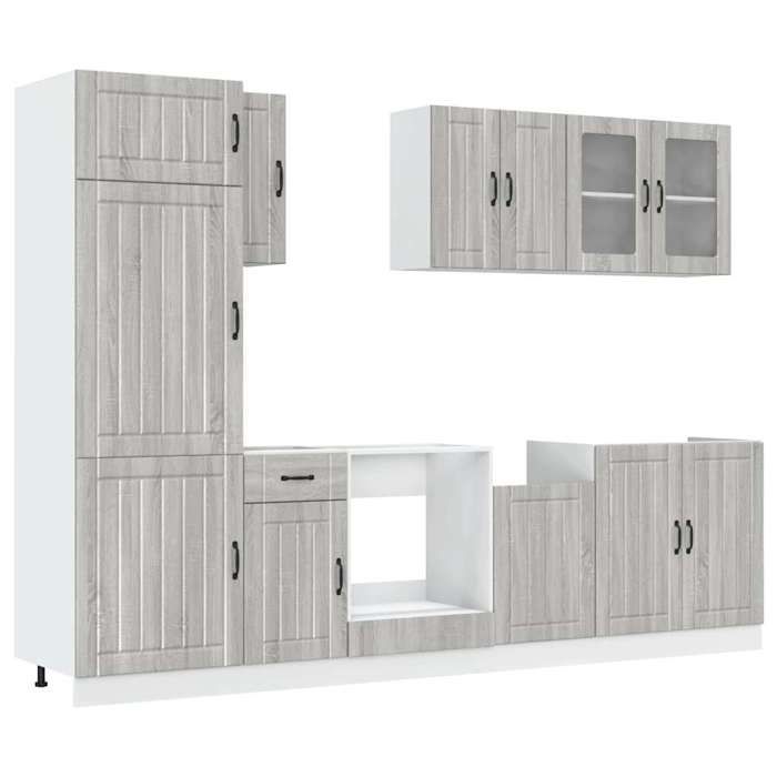 VidaXL Ensemble d'armoires de cuisine 8 pcs Kalmar bois d'ingénierie, ensemble d'armoires, étagère de rangement, placard, 3314807