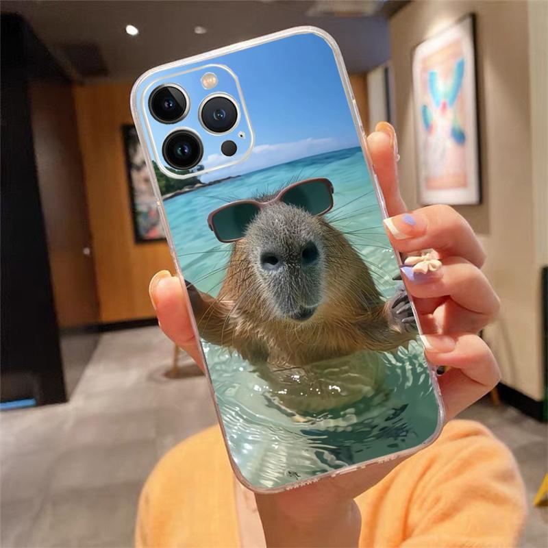 

Animal Capybara Phone Case Carcasa Funda For iPhone 17 Pro Max Air 16 15 14 13 Pro Max 15 16 Pro 15Plus Case iPhone 13Pro